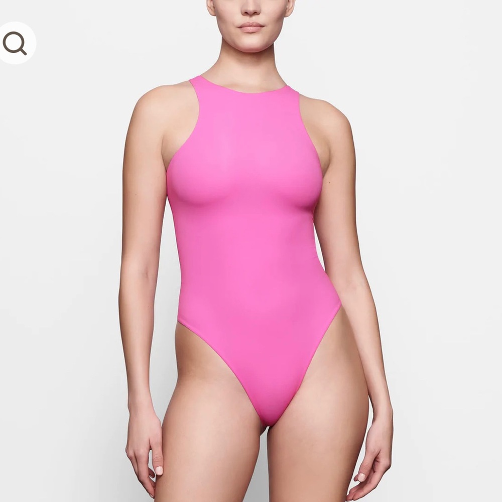SOLD OUT neon orchid FITS EVERYBODY HIGH NECK BODYSUIT by skims NWT